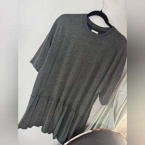 American Eagle Outfitters Charcoal Tiered Midi Dress